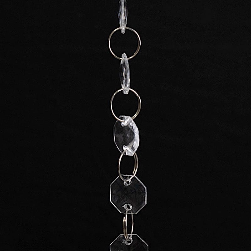 10 Clear Octagon Acrylic Crystal Beaded Garland Strands