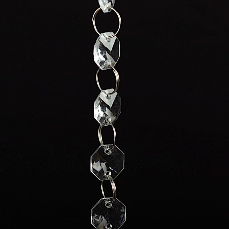 10 Clear Octagon Acrylic Crystal Beaded Garland Strands