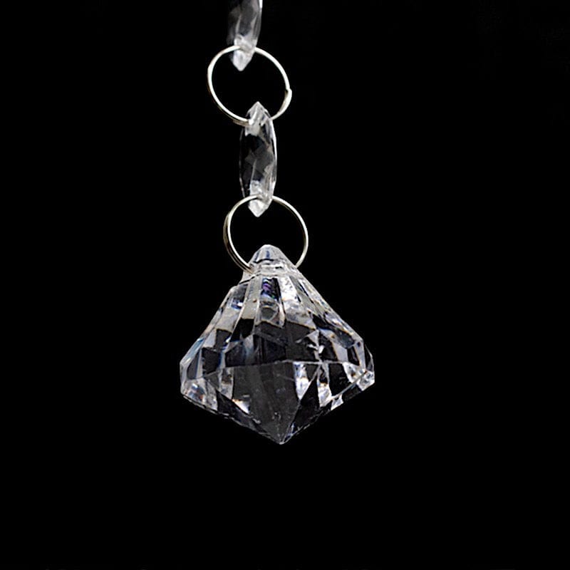10 Clear Octagon Acrylic Crystal Beaded Garland Strands