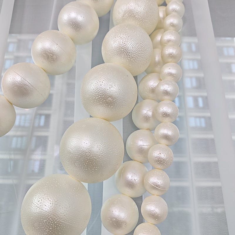 White 5 feet Foam Garland with 20 Pearls