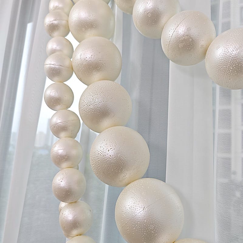 White 5 feet Foam Garland with 20 Pearls