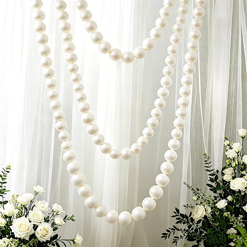 White 5 feet Foam Garland with 20 Pearls