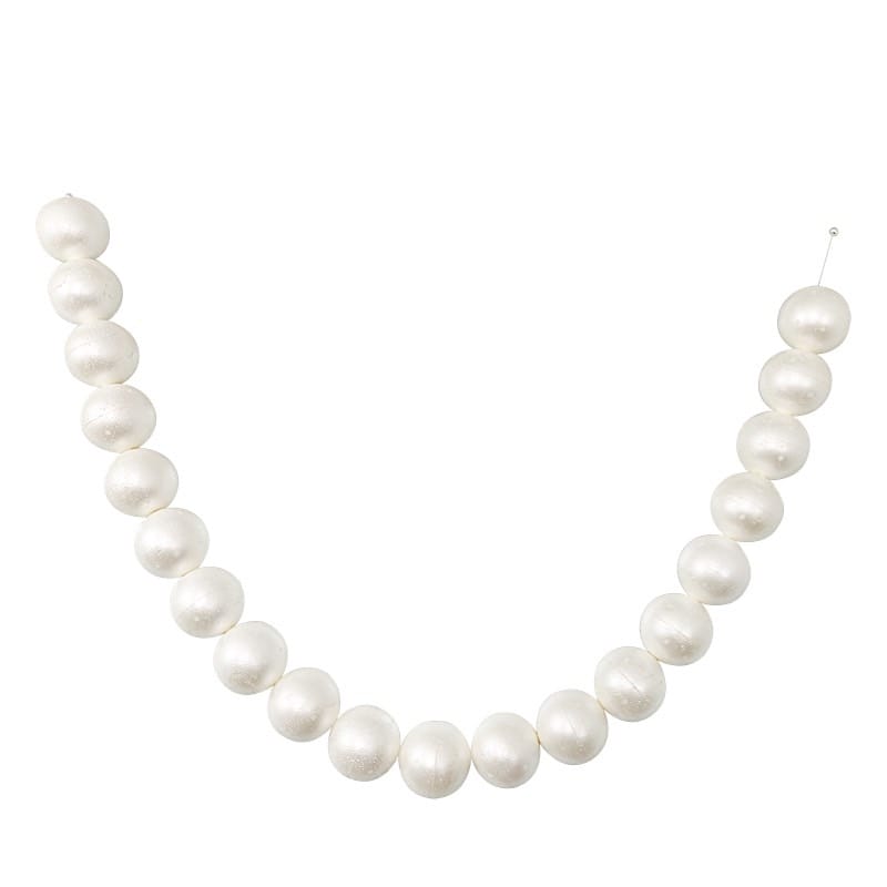 White 5 feet Foam Garland with 20 Pearls