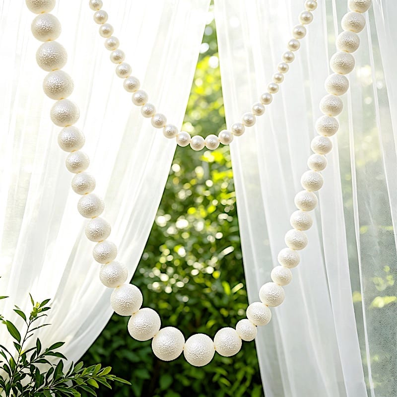 White 5 feet Foam Garland with 20 Pearls