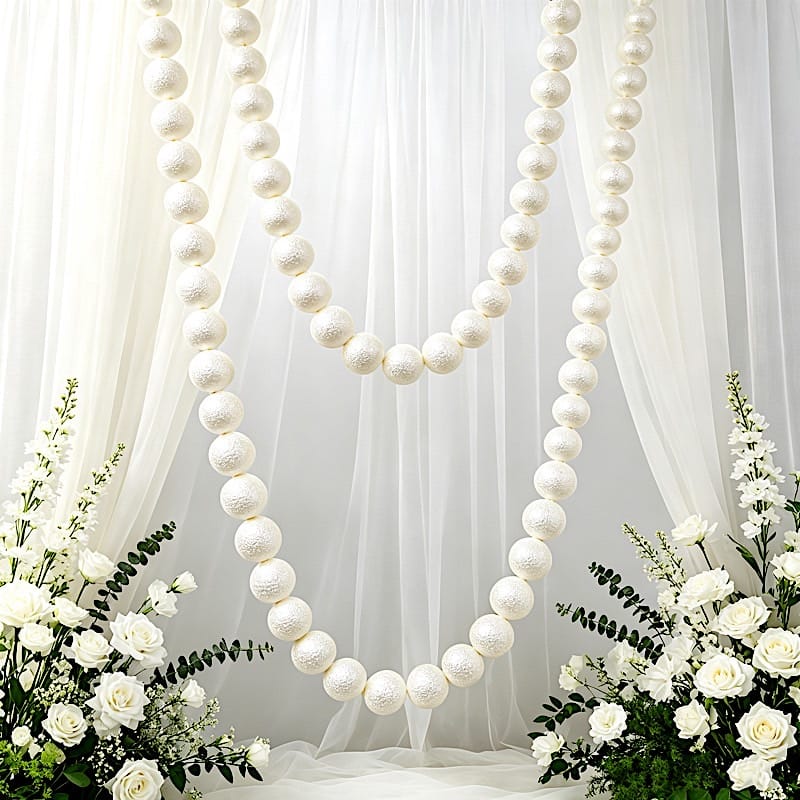 White 5 feet Foam Garland with 20 Pearls