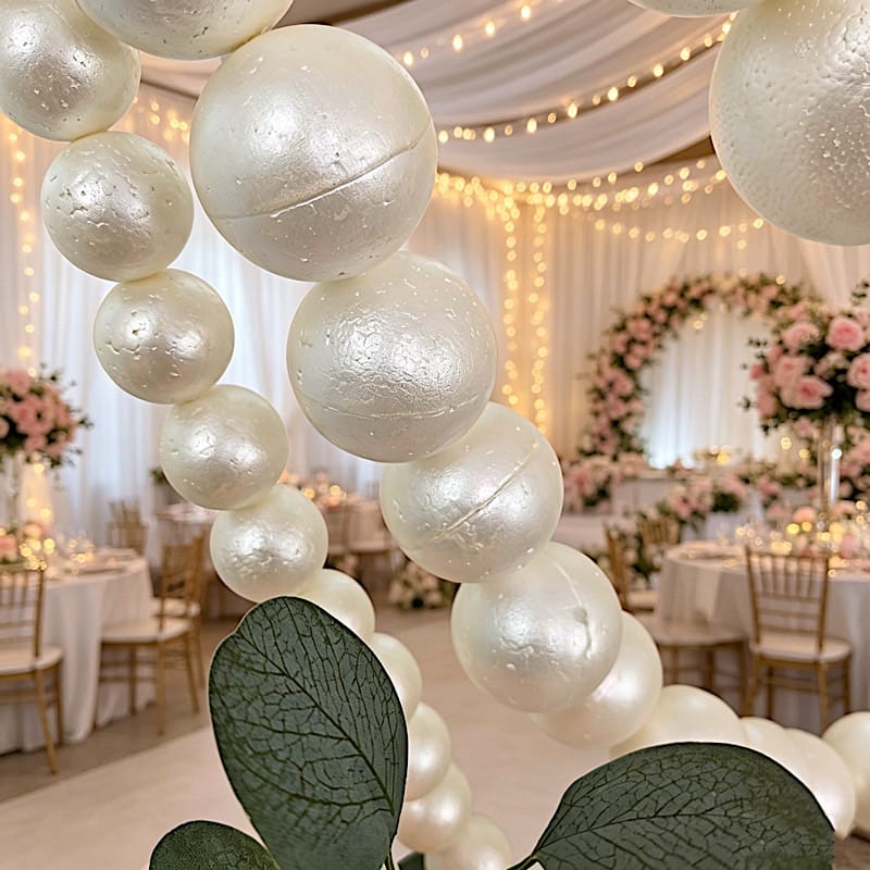 White 6 feet Foam Garland with 20 Pearls