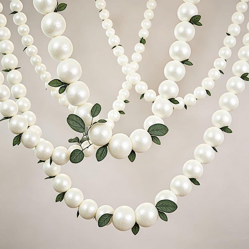 White 6 feet Foam Garland with 20 Pearls