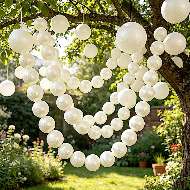 White 6 feet Foam Garland with 20 Pearls