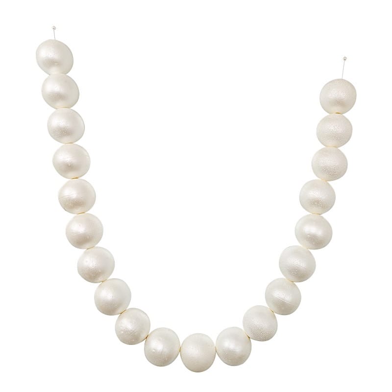 White 6 feet Foam Garland with 20 Pearls