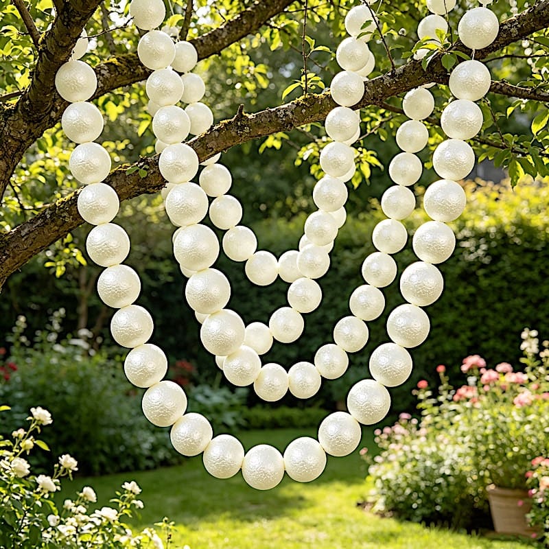 White 6 feet Foam Garland with 20 Pearls