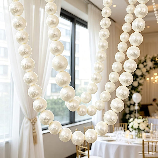 White 6 feet Foam Garland with 20 Pearls