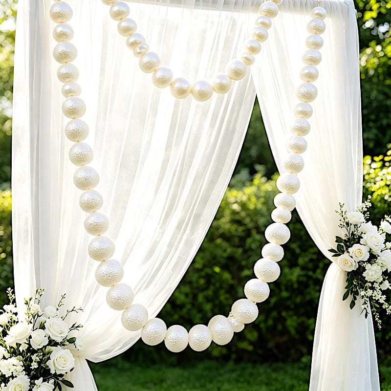 White 7.5 feet Foam Garland with 40 Pearls