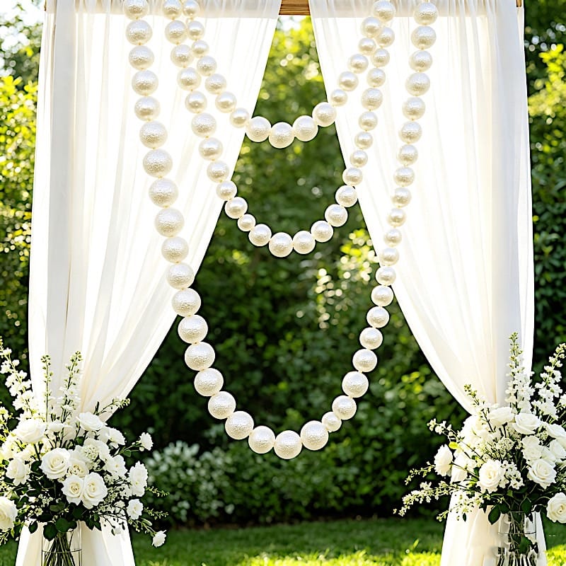 White 7.5 feet Foam Garland with 40 Pearls