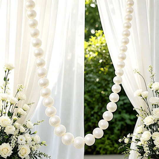 White 7.5 feet Foam Garland with 40 Pearls