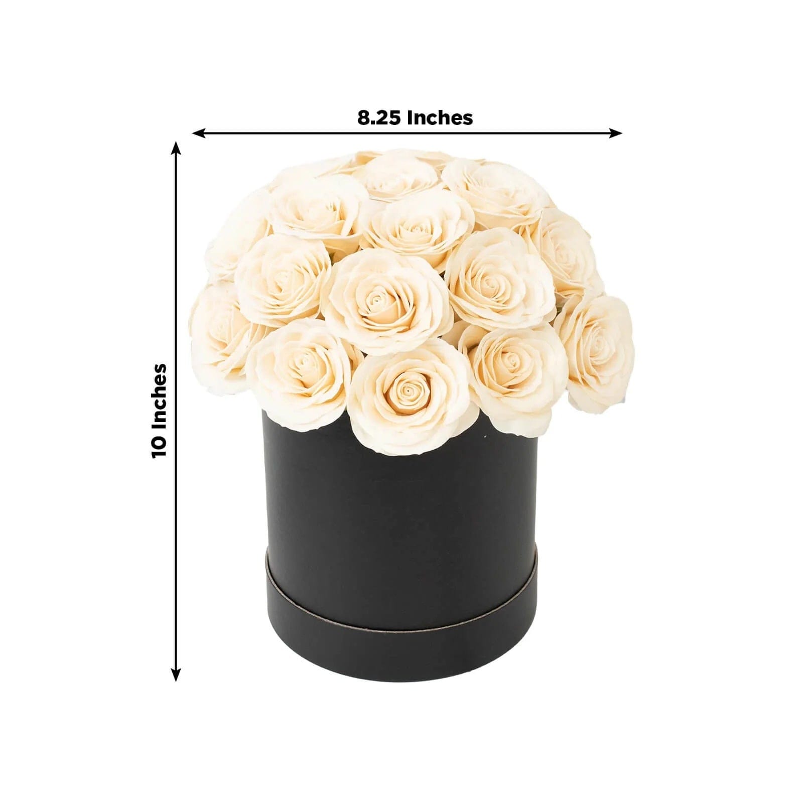 10 in Prearranged Soap Rose Centerpiece Arrangement with Black Round Gift Box