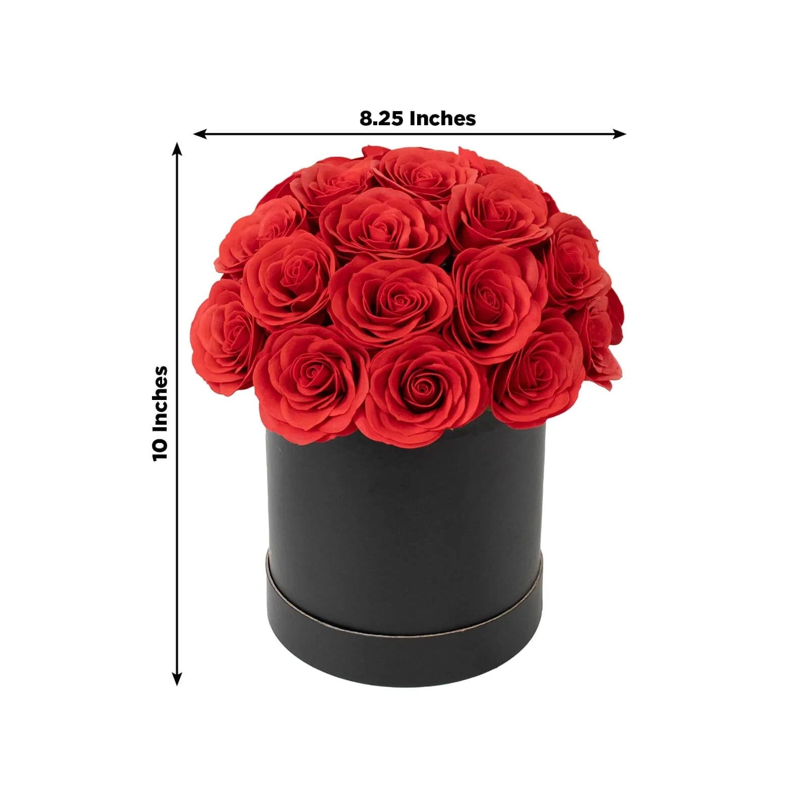 10 in Prearranged Soap Rose Centerpiece Arrangement with Black Round Gift Box