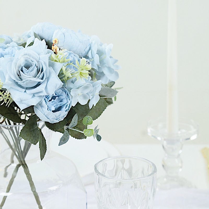 2 Bouquets 12 in Assorted Artificial Flowers Silk Floral Bushes