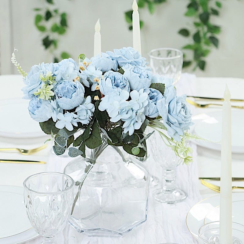 2 Bouquets 12 in Assorted Artificial Flowers Silk Floral Bushes
