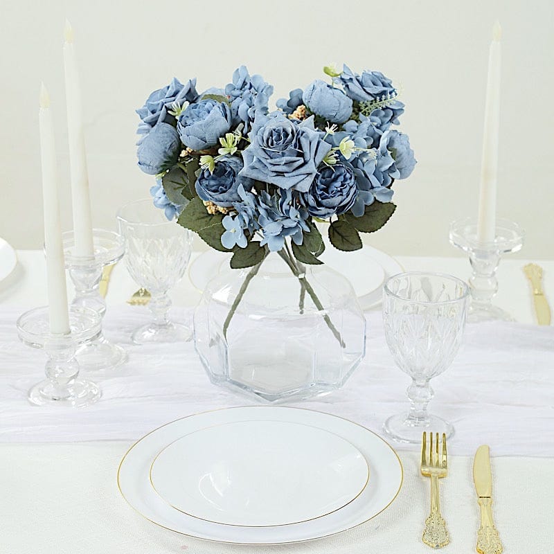 2 Bouquets 12 in Assorted Artificial Flowers Silk Floral Bushes