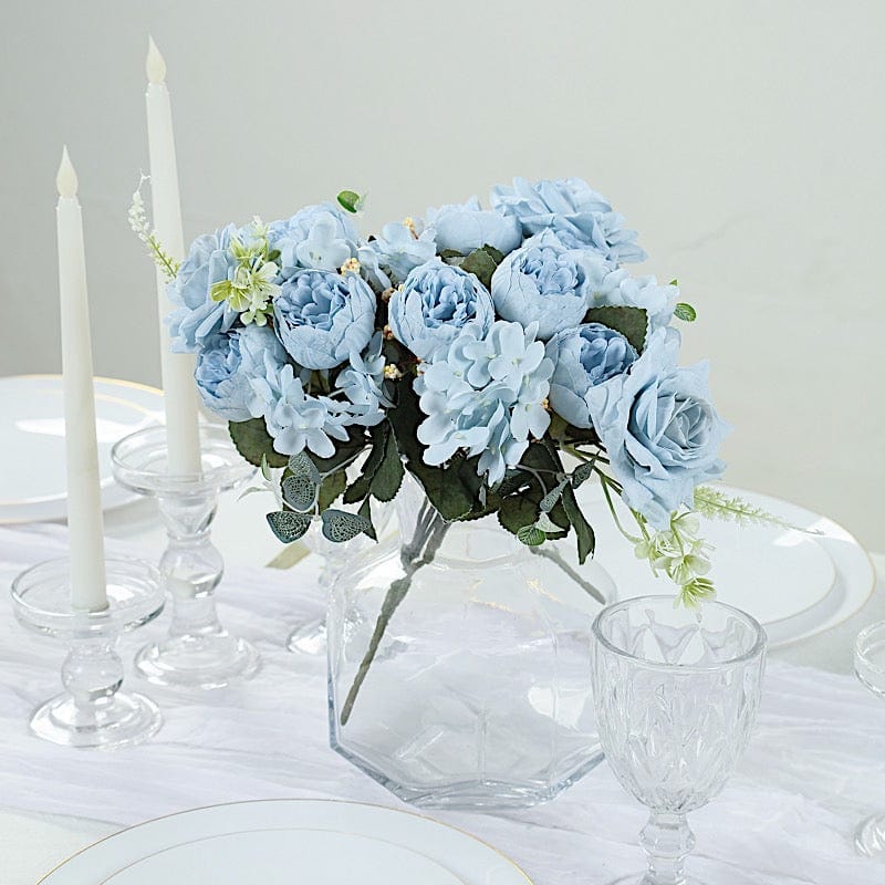 2 Bouquets 12 in Assorted Artificial Flowers Silk Floral Bushes