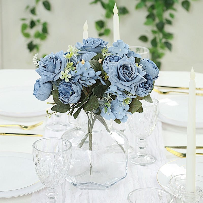 2 Bouquets 12 in Assorted Artificial Flowers Silk Floral Bushes