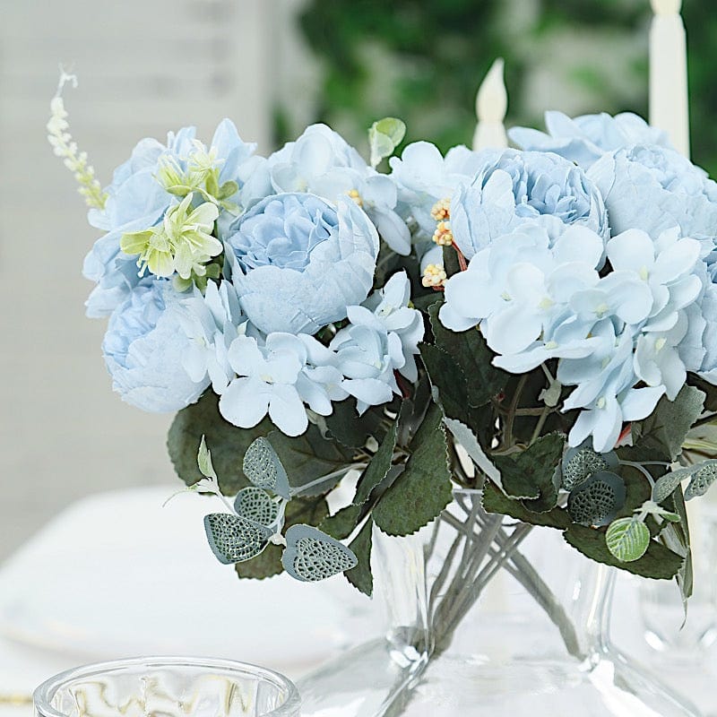 2 Bouquets 12 in Assorted Artificial Flowers Silk Floral Bushes