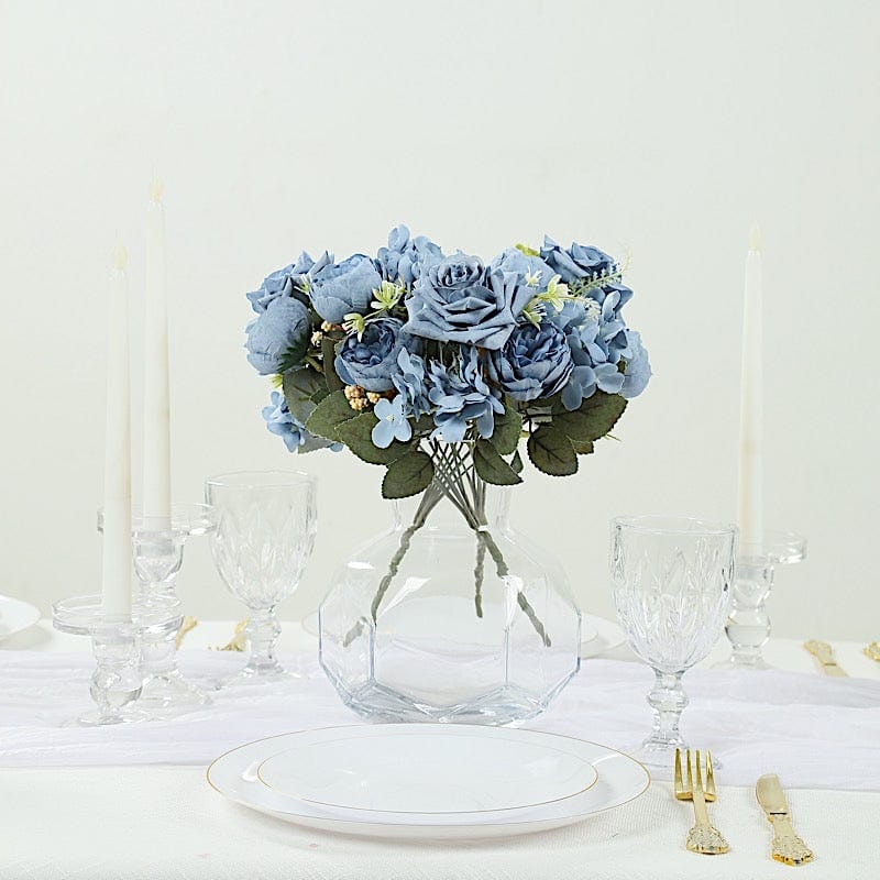 2 Bouquets 12 in Assorted Artificial Flowers Silk Floral Bushes
