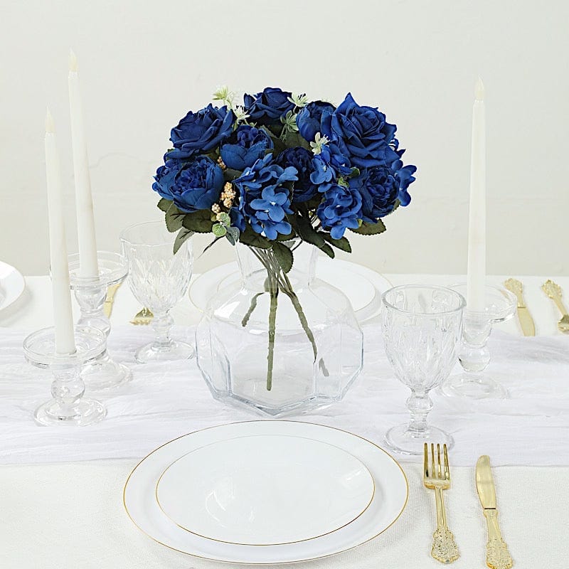 2 Bouquets 12 in Assorted Artificial Flowers Silk Floral Bushes