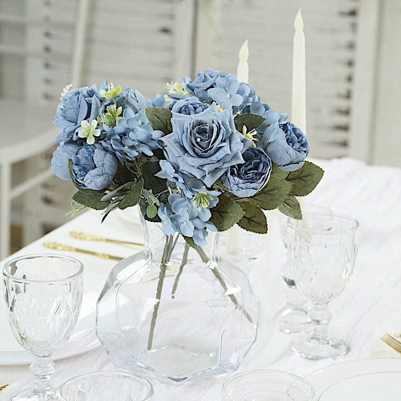 2 Bouquets 12 in Assorted Artificial Flowers Silk Floral Bushes