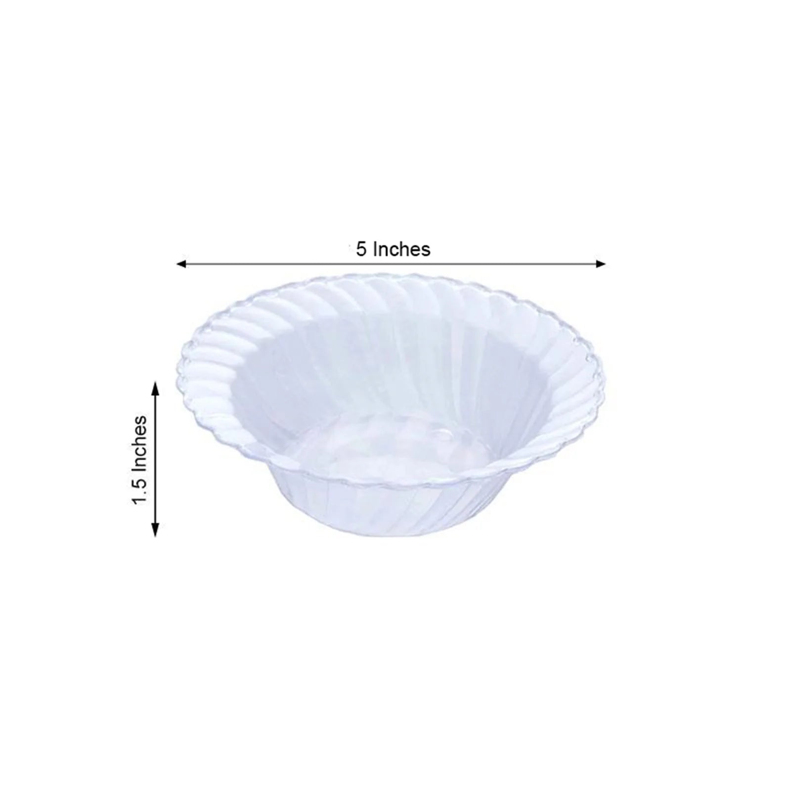 10 Clear Flared Disposable Plastic Dessert Ice Cream Bowls
