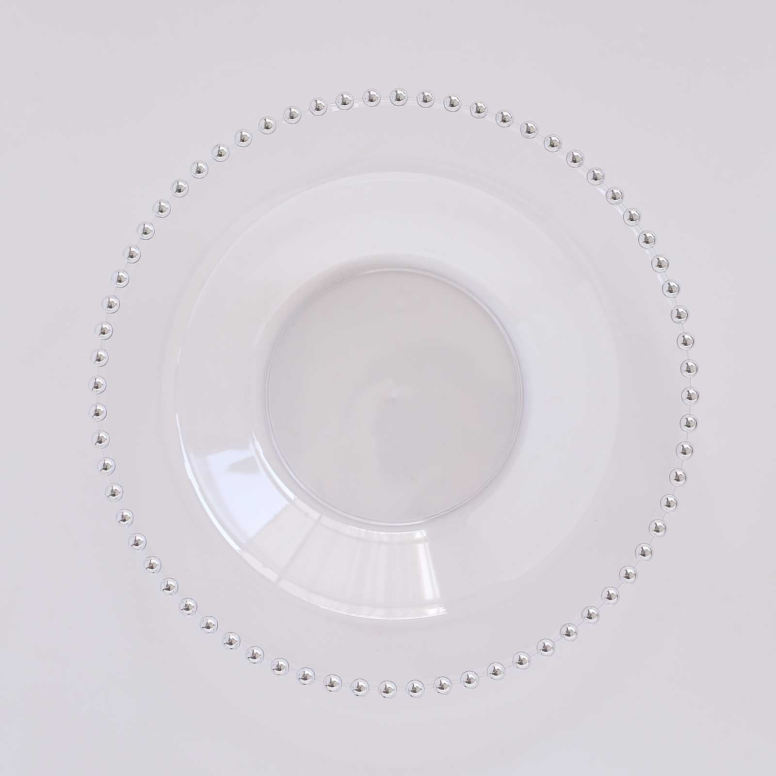 10 Disposable 12 oz Plastic Soup Bowls with Beaded Trim