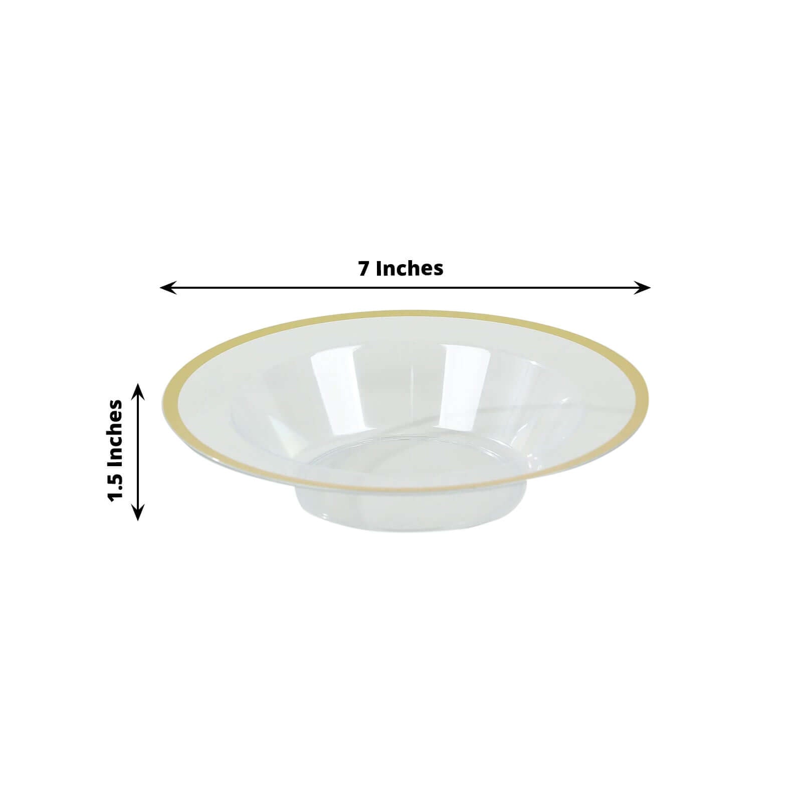 20 pcs 12 oz Clear Plastic Salad Soup Bowls with Gold Rim