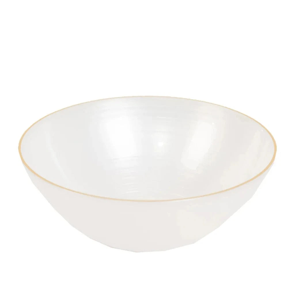 20 pcs 16 oz Plastic Bowls with Gold Rim