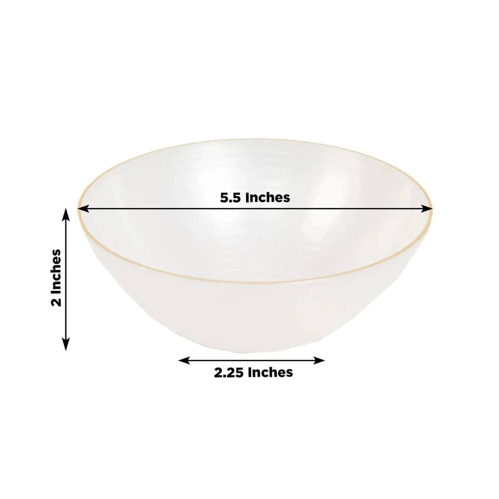 20 pcs 16 oz Plastic Bowls with Gold Rim