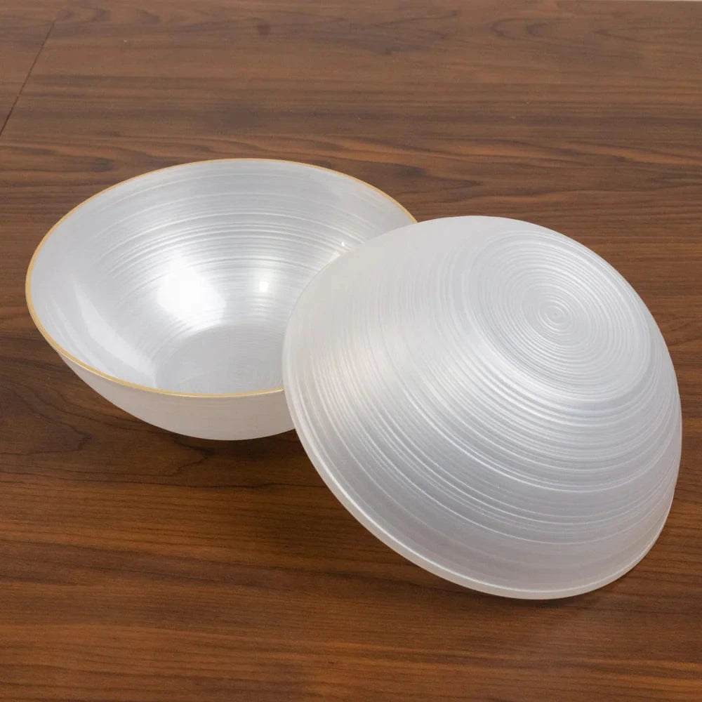 20 pcs 16 oz Plastic Bowls with Gold Rim