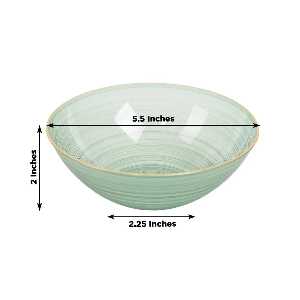 20 pcs 16 oz Plastic Bowls with Gold Rim
