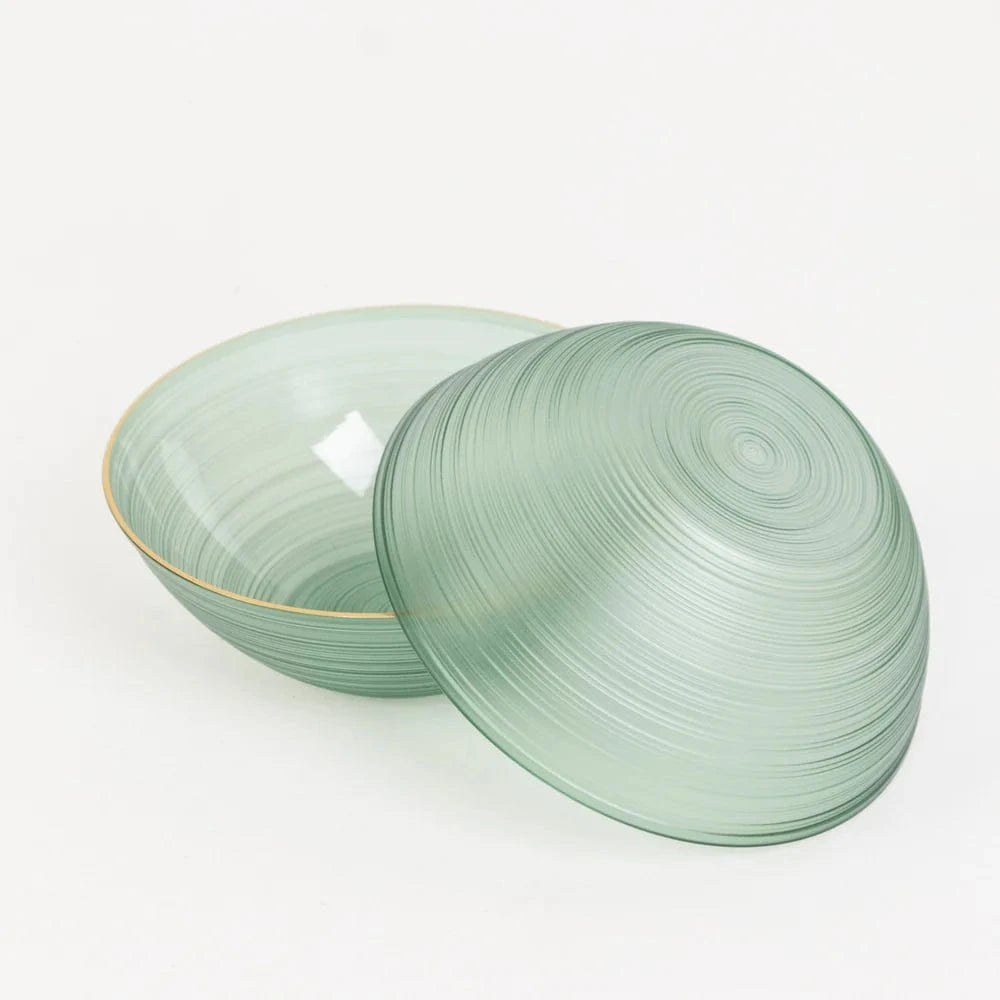 20 pcs 16 oz Plastic Bowls with Gold Rim