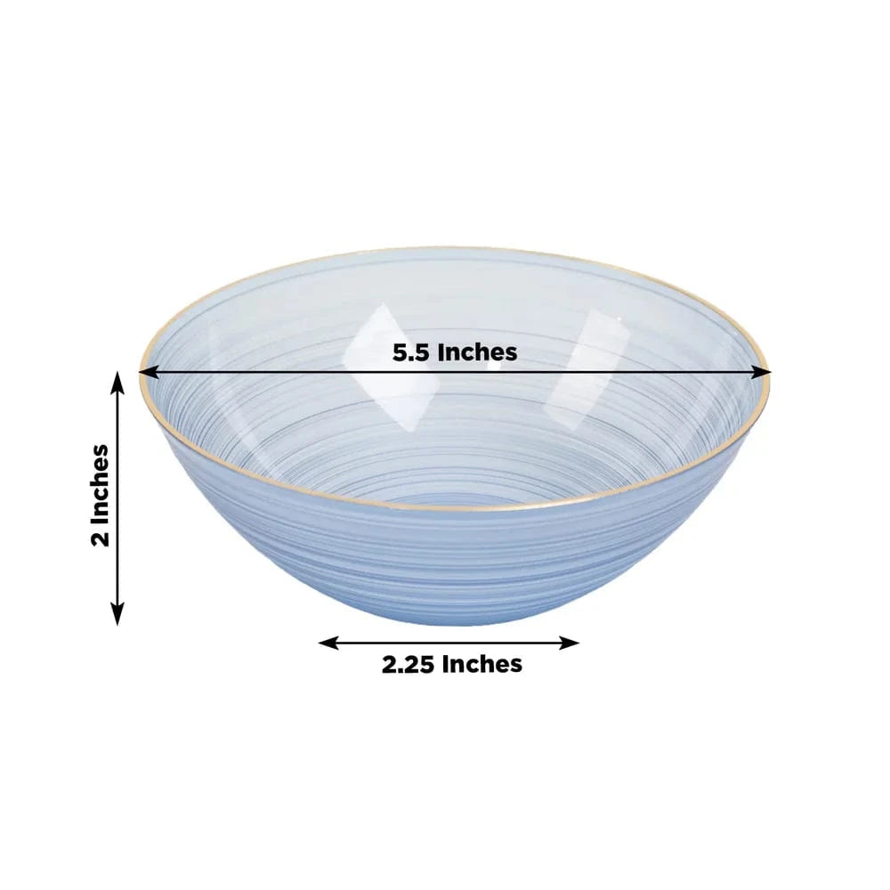 20 pcs 16 oz Plastic Bowls with Gold Rim