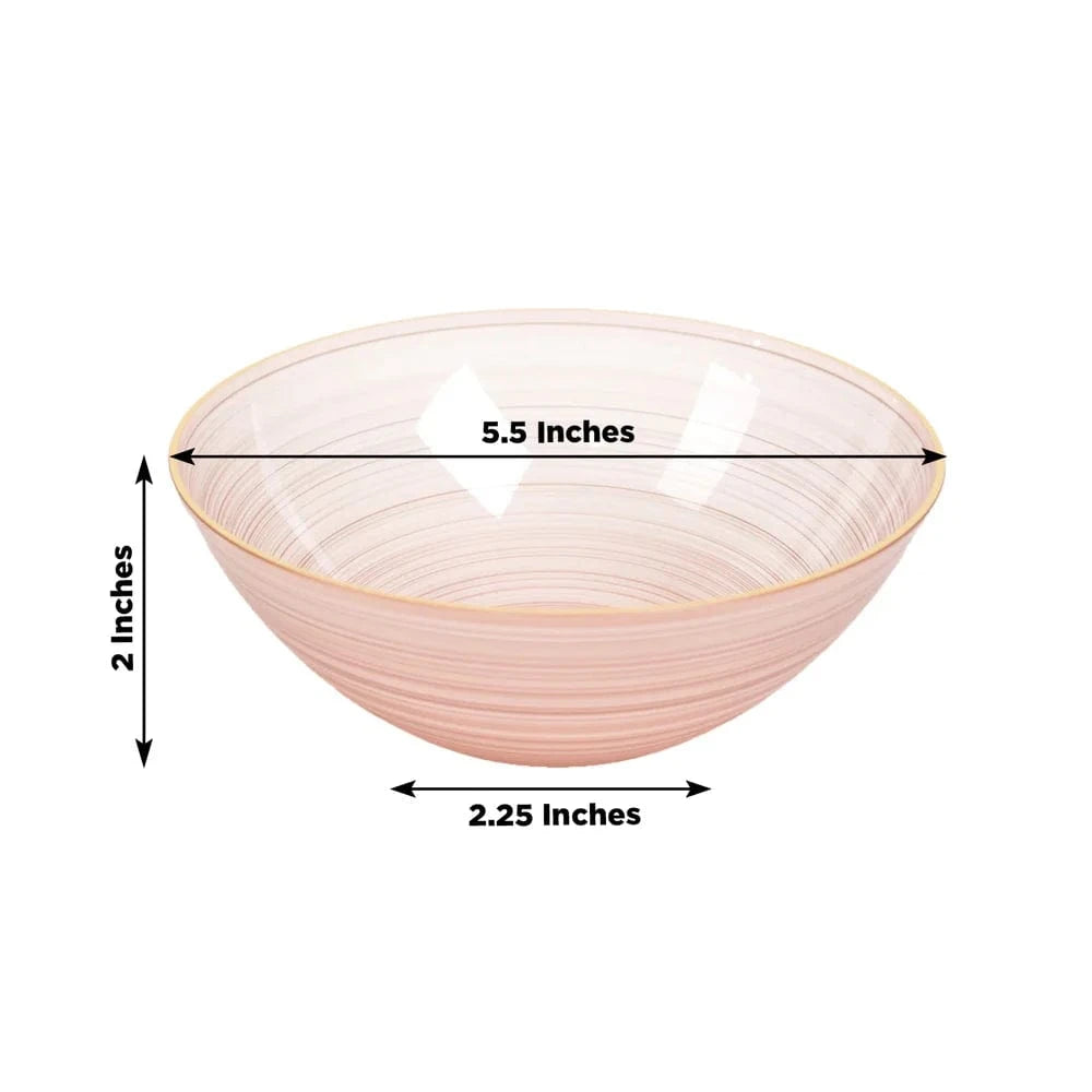 20 pcs 16 oz Plastic Bowls with Gold Rim