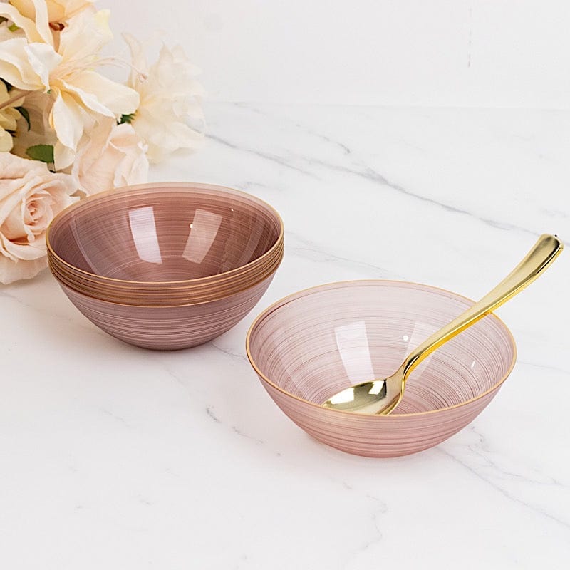 20 pcs 16 oz Plastic Bowls with Gold Rim