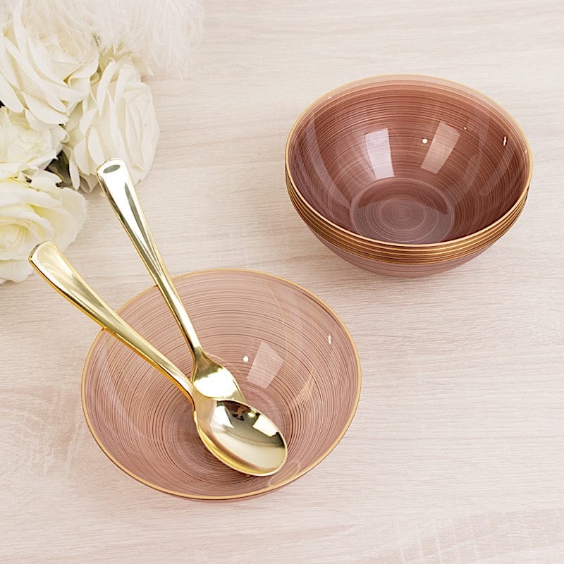 20 pcs 16 oz Plastic Bowls with Gold Rim