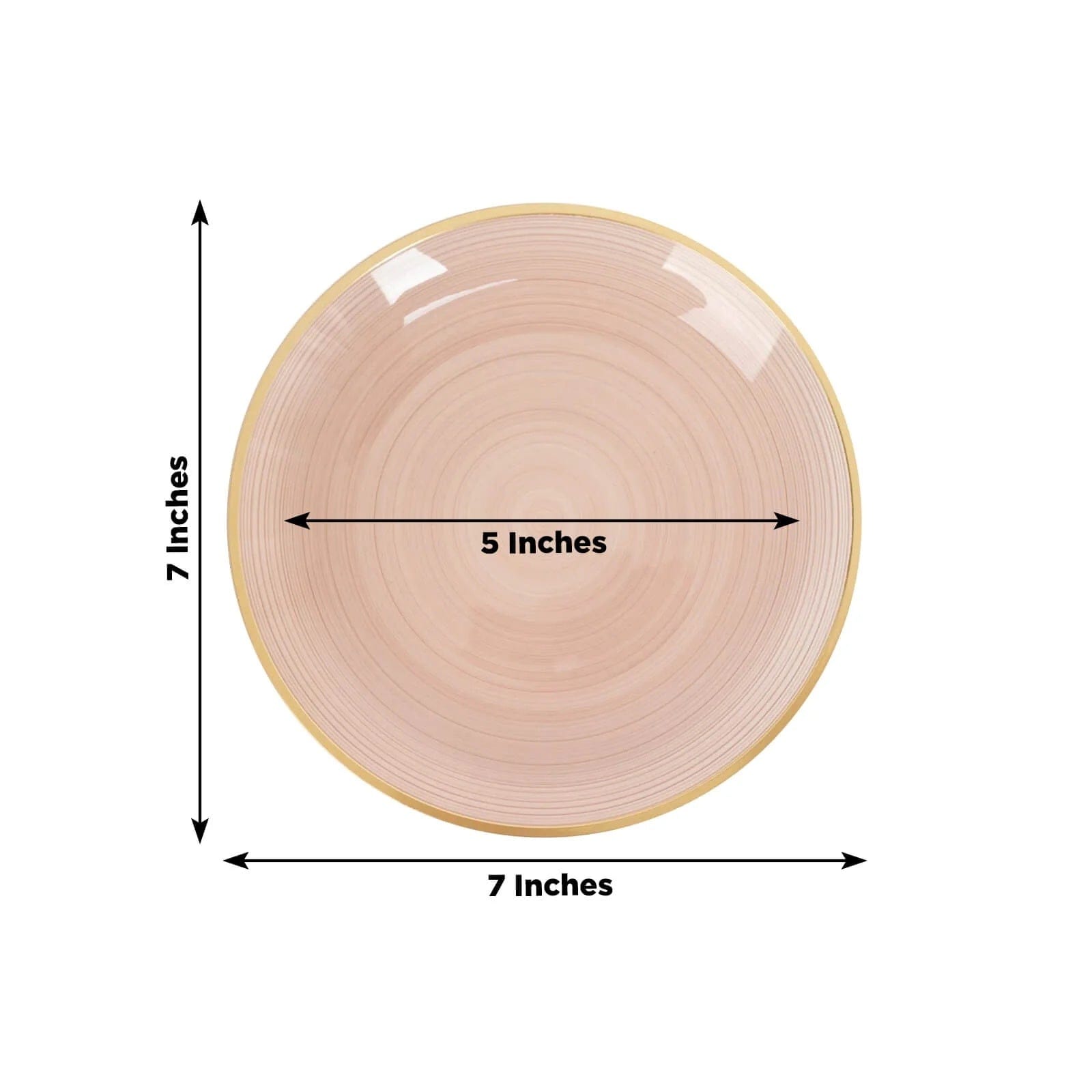 20 Plastic Round Dessert Dinner Plates with Gold Rim