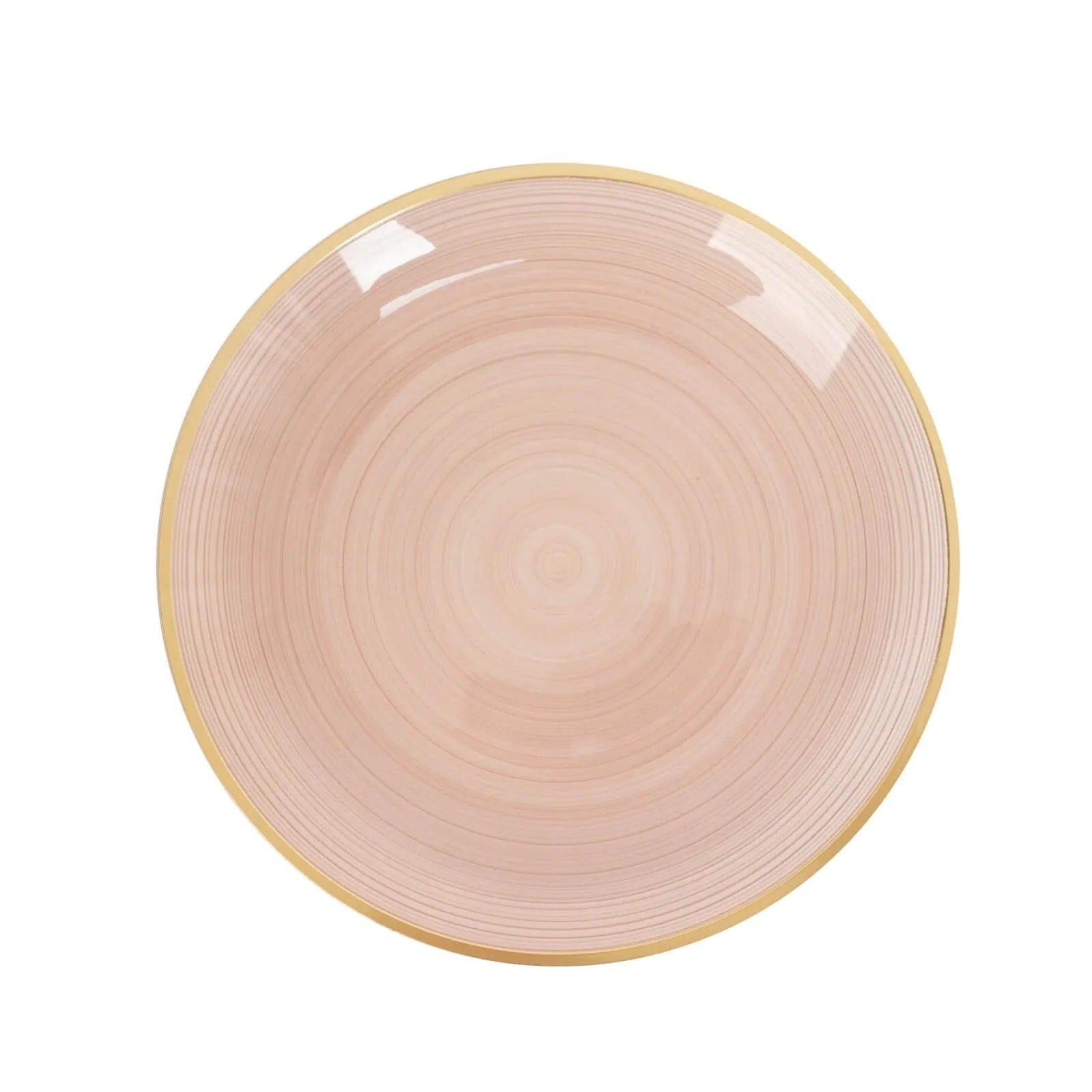 20 Plastic Round Dessert Dinner Plates with Gold Rim