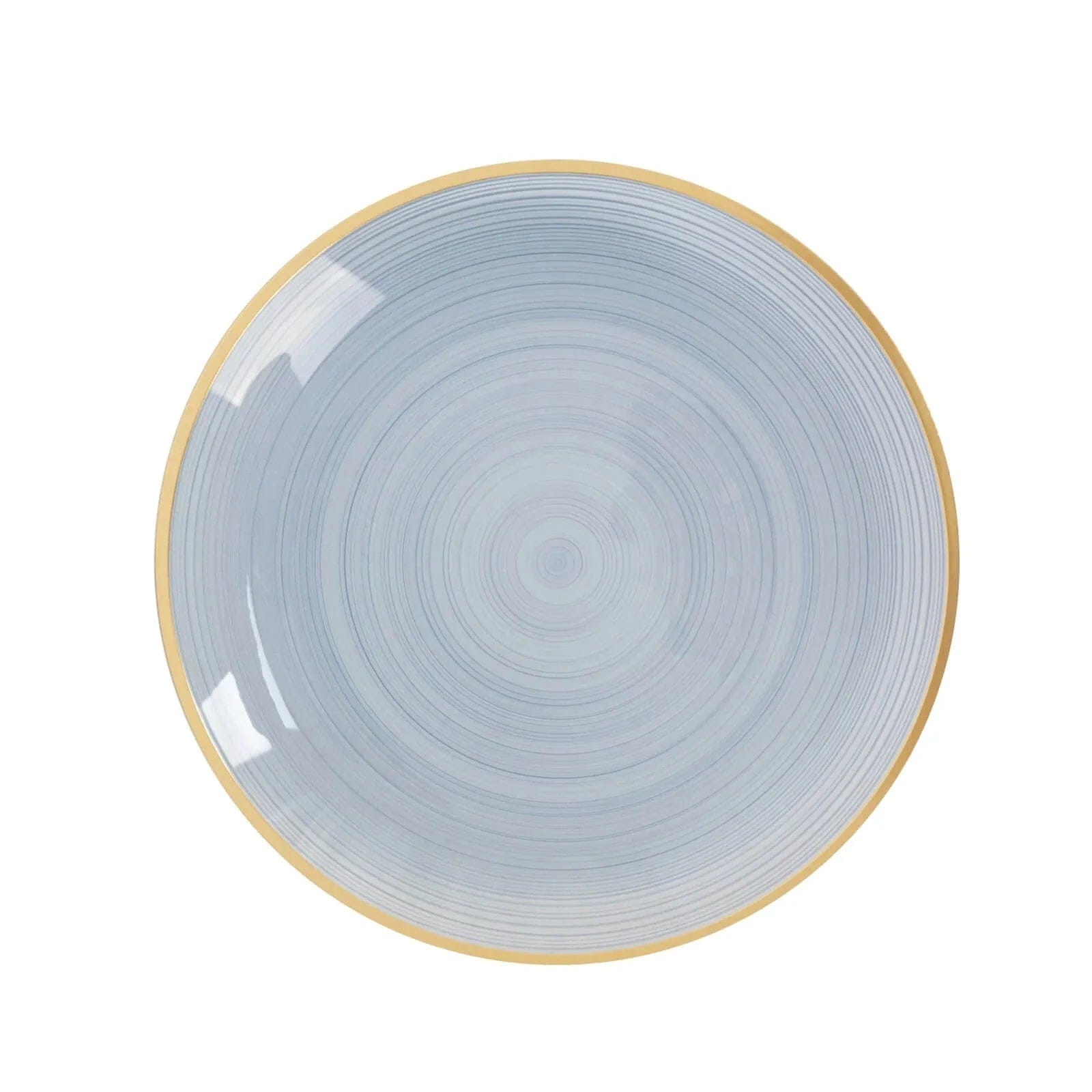 20 Plastic Round Dessert Dinner Plates with Gold Rim