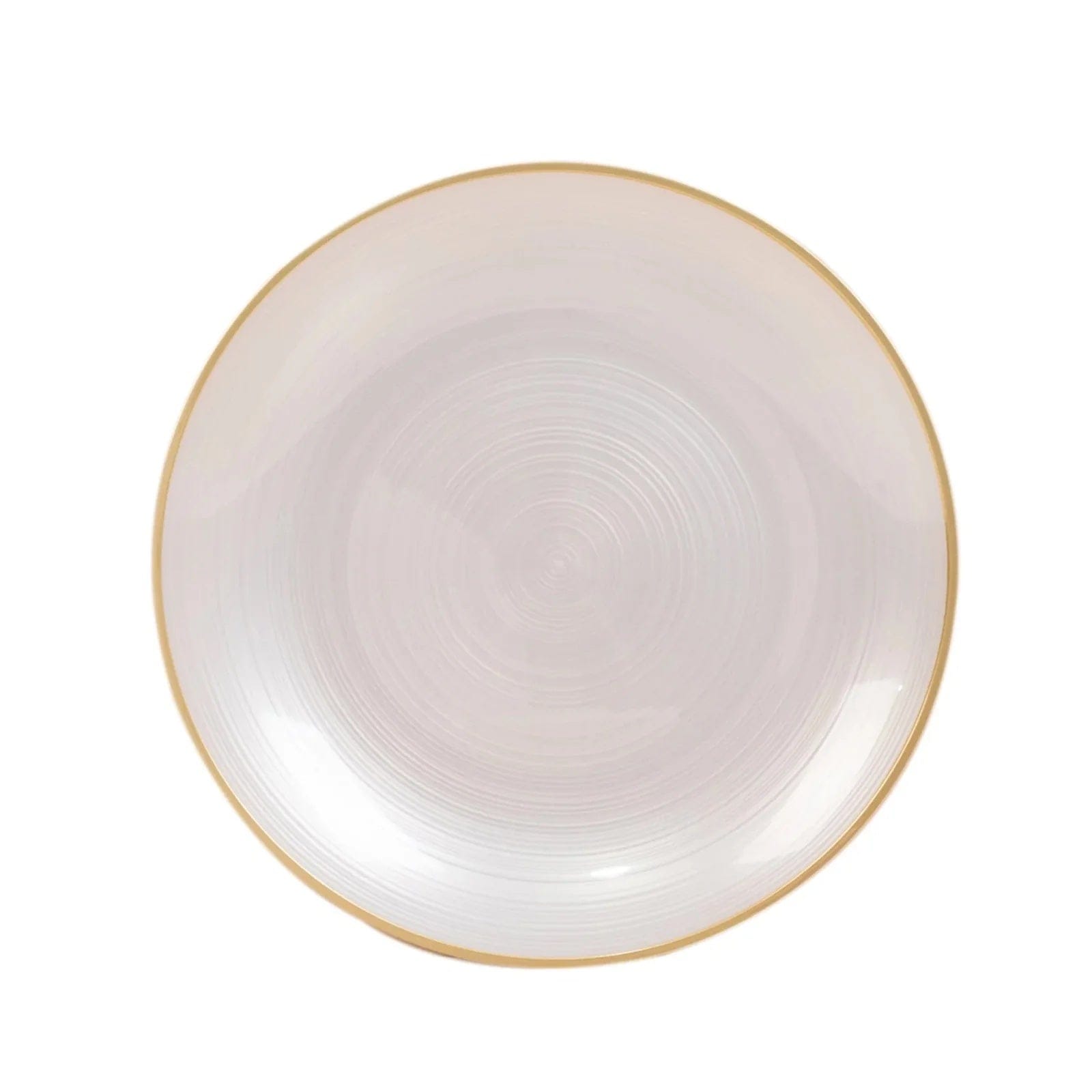 20 Plastic Round Dessert Dinner Plates with Gold Rim