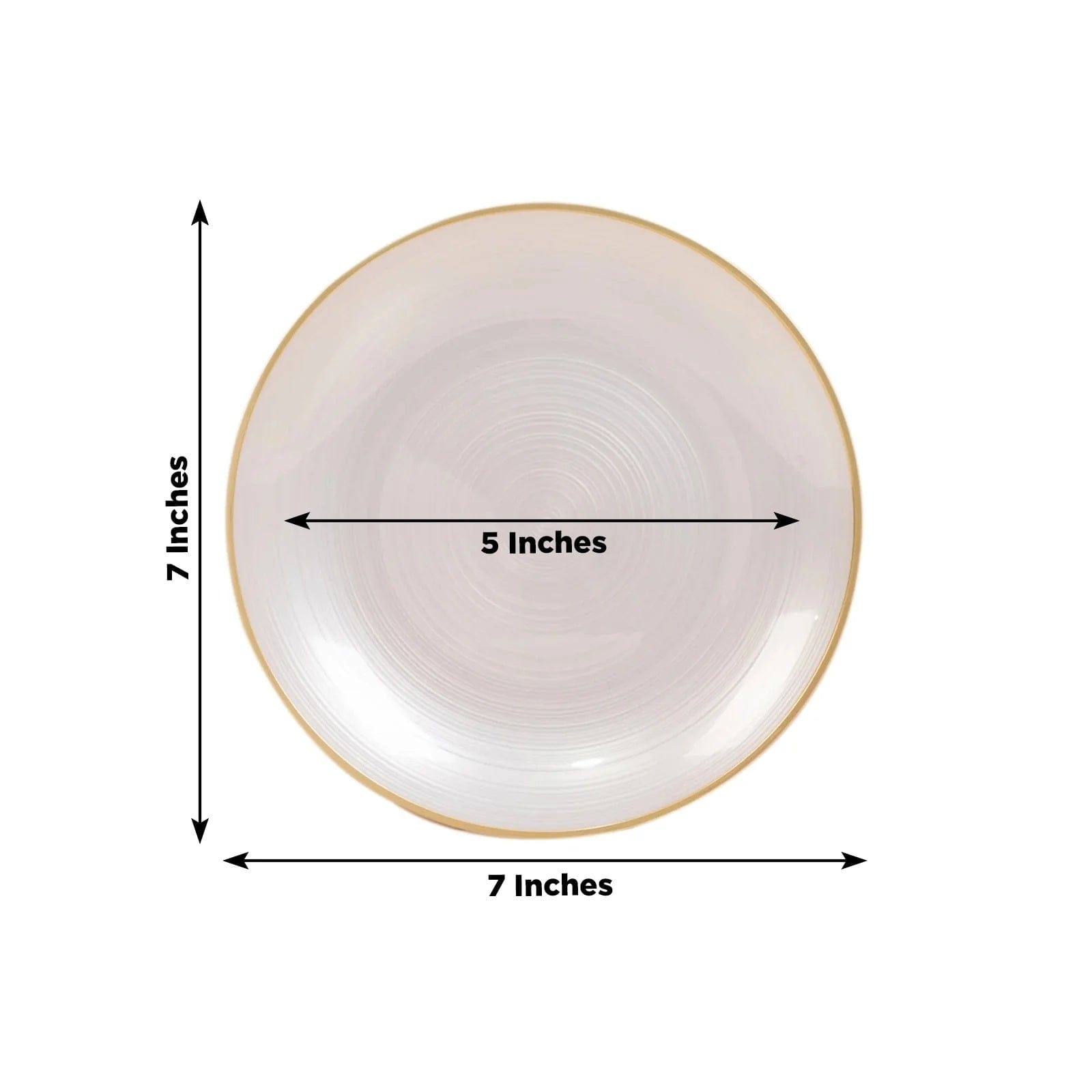 20 Plastic Round Dessert Dinner Plates with Gold Rim