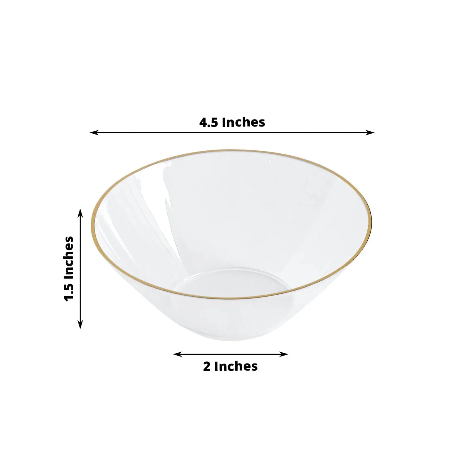 24 Disposable 7 oz Plastic Dessert Ice Cream Bowls with Gold Trim