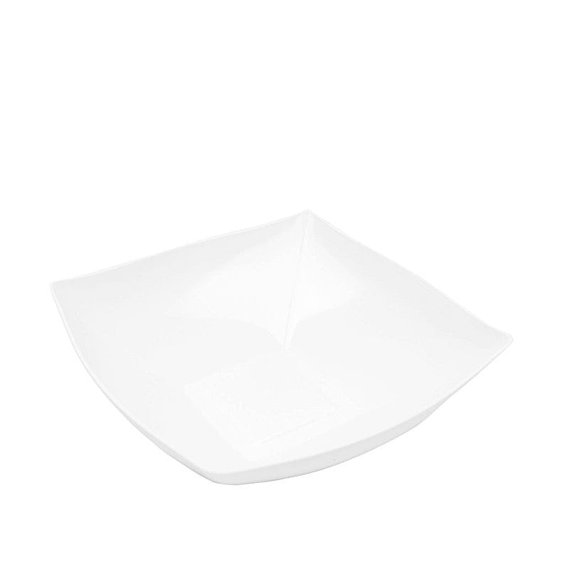 4 pcs 32 oz Square Plastic 7.5" Serving Bowls - Disposable Tableware PLST_BOW07_WHT_PK