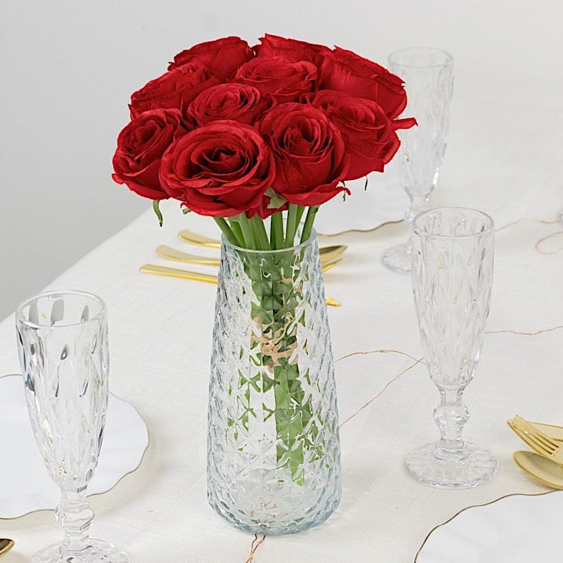 10 Pcs 12 in Realistic Artificial Flowers Silk Roses for Arrangements and Bouquets