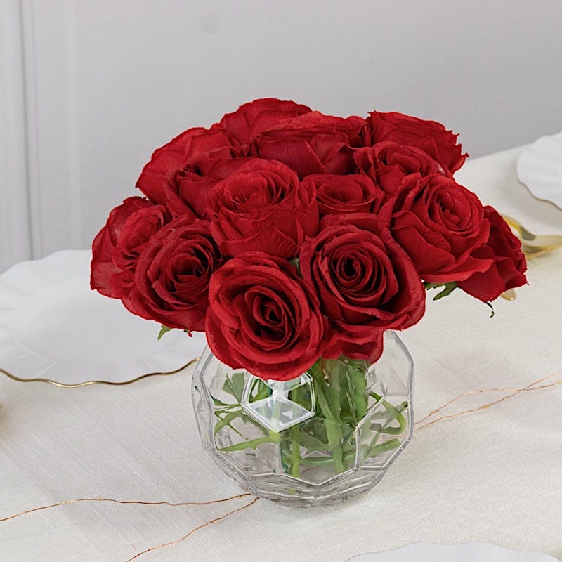10 Pcs 12 in Realistic Artificial Flowers Silk Roses for Arrangements and Bouquets